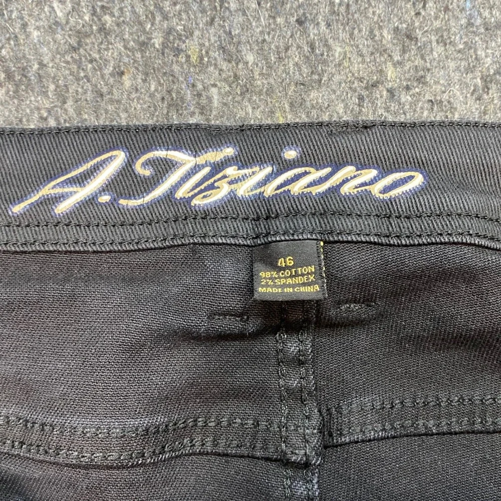 A Tiziano Moto Pants 46 Mens Black Biker Articulated Knee Streetwear Twill 4910